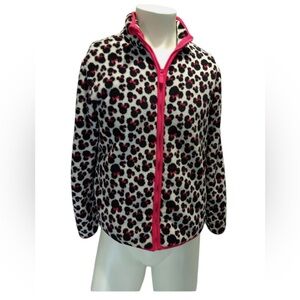 Disney Animal Print Minnie Mouse Zipper Fleece Jacket Women's Size L